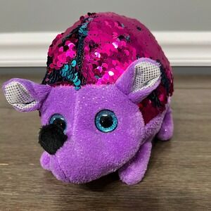 Adventure Planet Sequinimals Purple Hedgehog Plush Toy Stuffed Animal